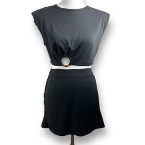 Hansen‎ & Gretel Women's L Loco Tortoise Shell Ring Cutout Tee Mini Skirt Set
